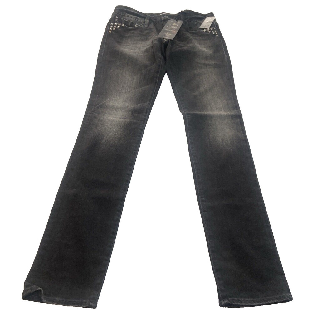 Mavi Lindy Jeans 27x33 Low Rise Skinny Black Studded